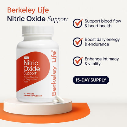 Berkeley Life Nitric Oxide Support Supplement - Nitric Oxide Booster for Men & Women - Blood Flow & Circulation with Beet Root Powder to Support Energy, - PrimeBioHealth - canada supplements