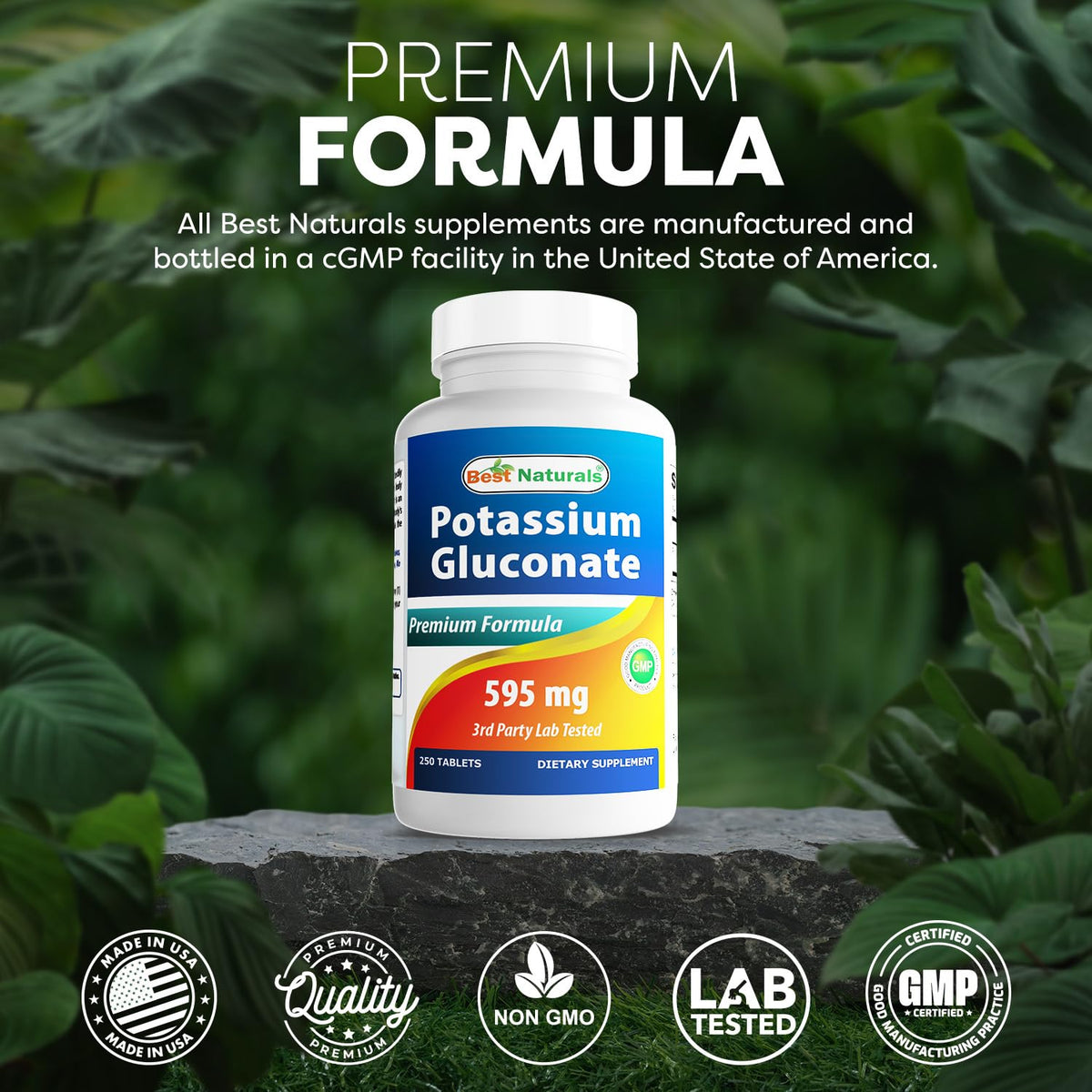 Best Naturals Potassium Gluconate Supplement 595 Mg Tablet, 250Count - PrimeBioHealth - canada supplements