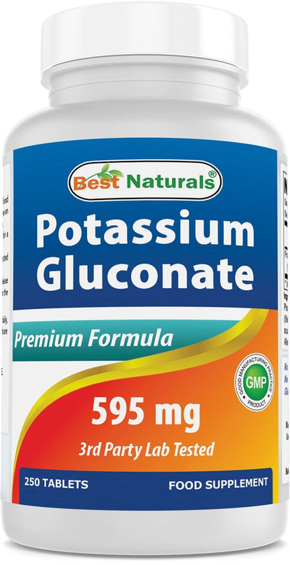 Best Naturals Potassium Gluconate Supplement 595 Mg Tablet, 250Count - PrimeBioHealth - canada supplements
