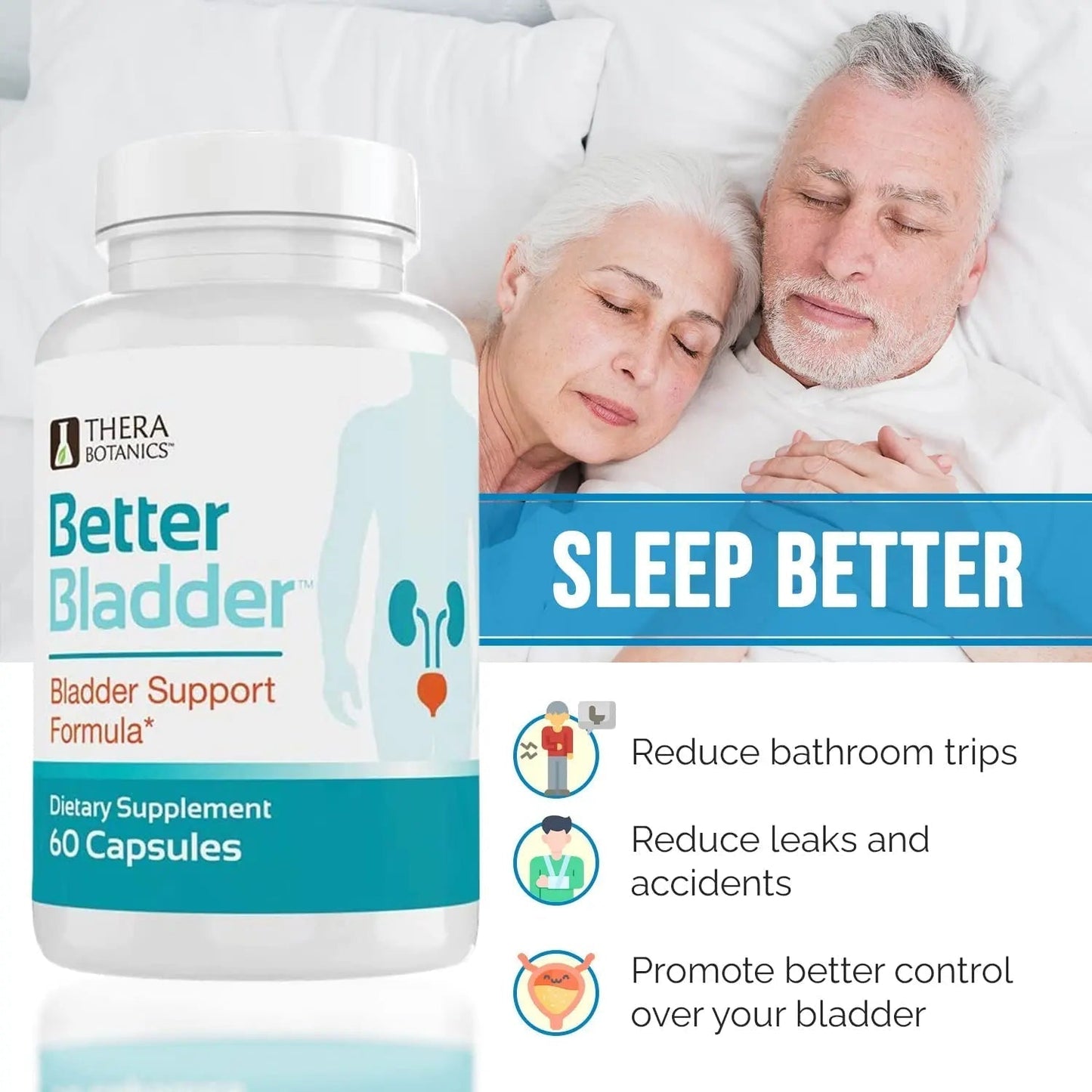 Better Bladder Control Supplement for Women & Men – Bladder Support Supplement to Help Reduce Urinary Leaks, Frequency & Urgency - 60 Count (1 Bottle) - PrimeBioHealth - canada supplements