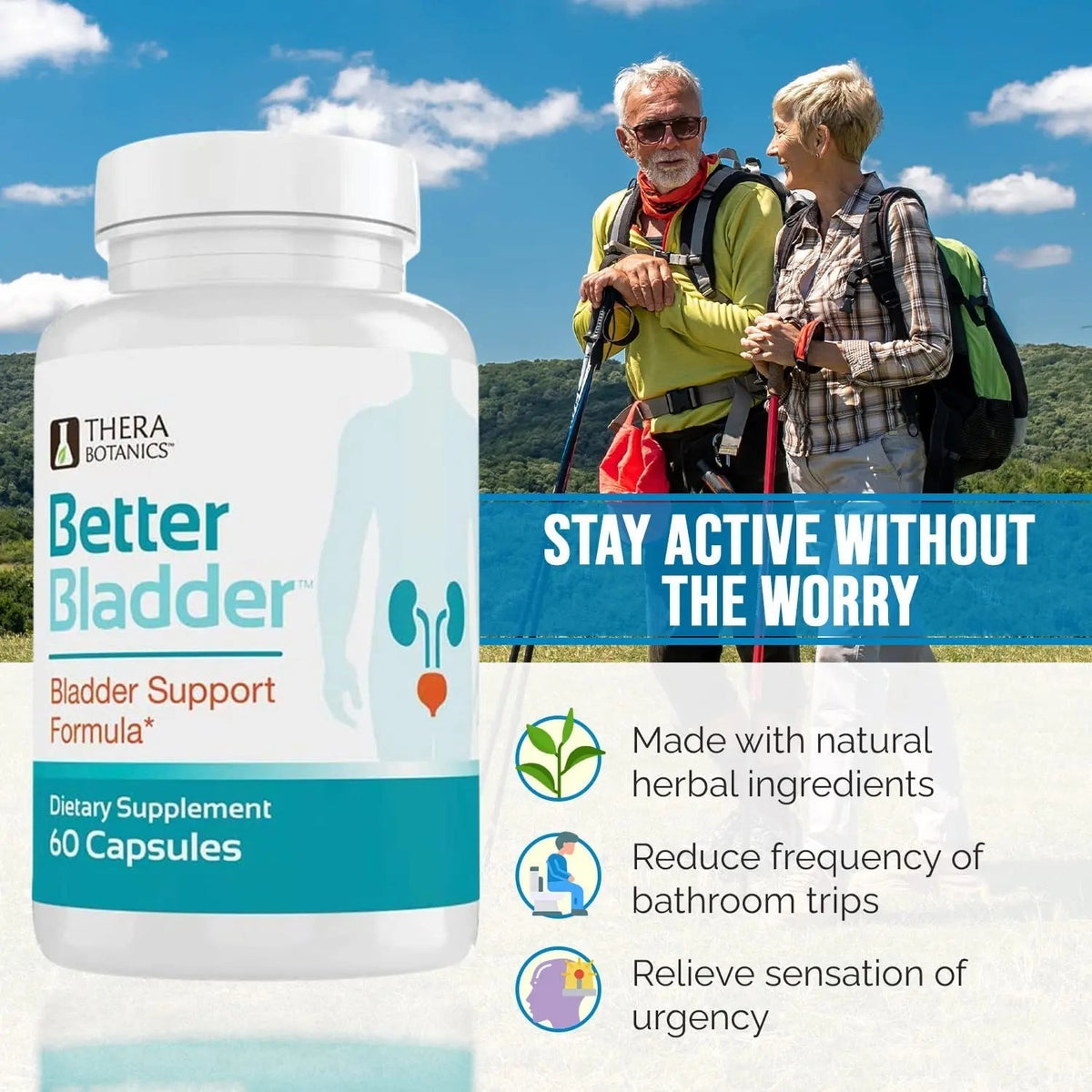 Better Bladder Control Supplement for Women & Men – Bladder Support Supplement to Help Reduce Urinary Leaks, Frequency & Urgency - 60 Count (1 Bottle) - PrimeBioHealth - canada supplements