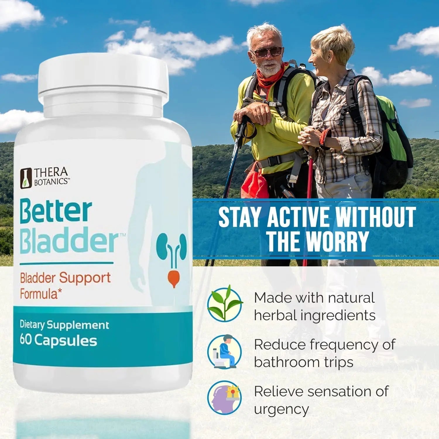 Better Bladder Control Supplement for Women & Men – Bladder Support Supplement to Help Reduce Urinary Leaks, Frequency & Urgency - 60 Count (1 Bottle) - PrimeBioHealth - canada supplements