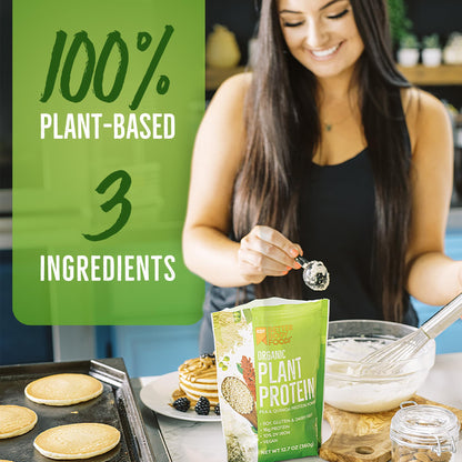 BetterBody Foods Organic Plant Based Protein Powder, 16g of Protein 24% DV, Vegan, Low Net Carbs, Gluten Free, Dairy Free, No Sugar Added, Soy Free, Non-GMO, 12.7 Ounces - PrimeBioHealth - canada supplements