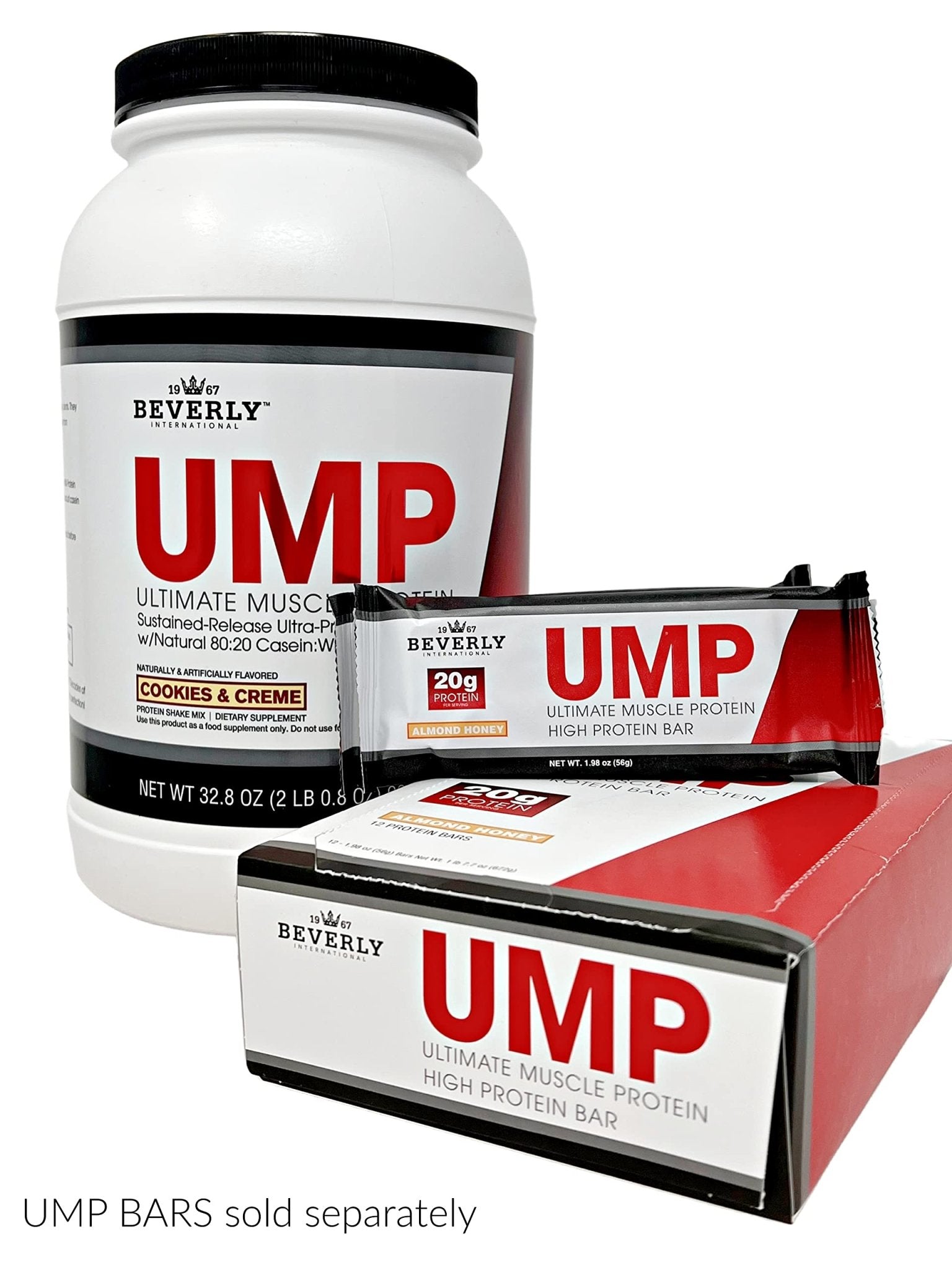 Beverly International UMP Protein Powder, Cookies & Cream. Unique Whey-Casein Ratio Builds Lean Muscle. Easy to Digest. No Bloat. (32.8 oz) 2lb .8 oz - PrimeBioHealth - canada supplements