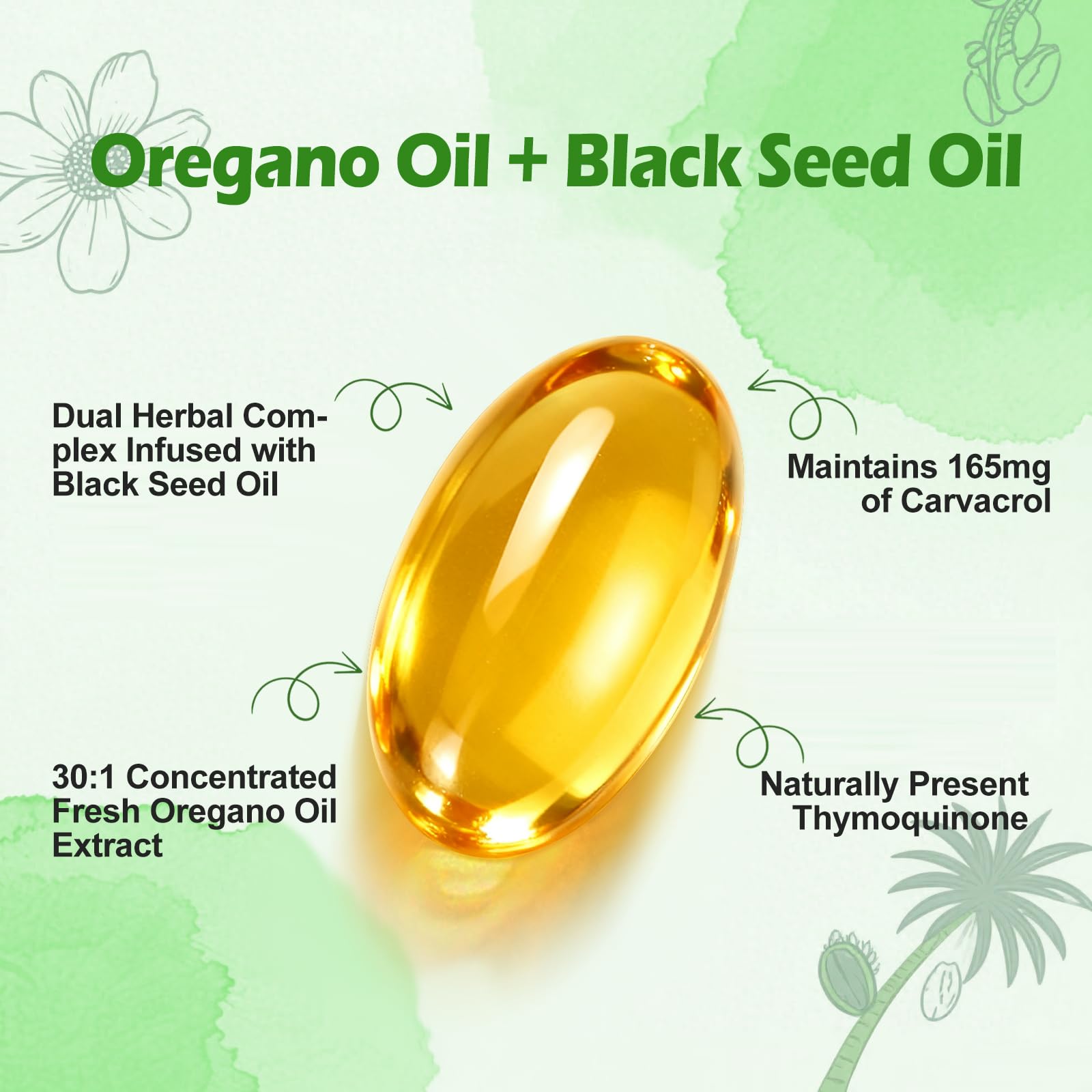 BEWORD Oil of Oregano with Black Seed Oil, 280 Softgels, 9000mg Per Serving – 2-in-1 Oregano Supplement for Immune Health with High Carvacrol & Thymoquinone | Plant-Based, Non-GMO - PrimeBioHealth - canada supplements