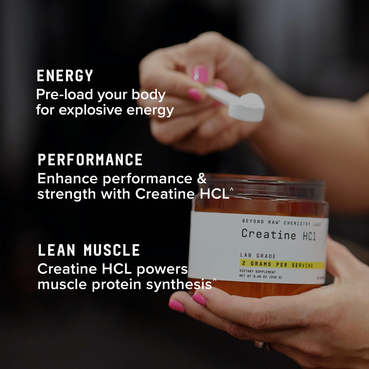 BEYOND RAW Creatine HCl Powder, Science Backed, Lab Grade, Creatine for Women & Men, Muscle Strength, Energy Production, Athletic Performance, Cognitive Support, - PrimeBioHealth - canada supplements