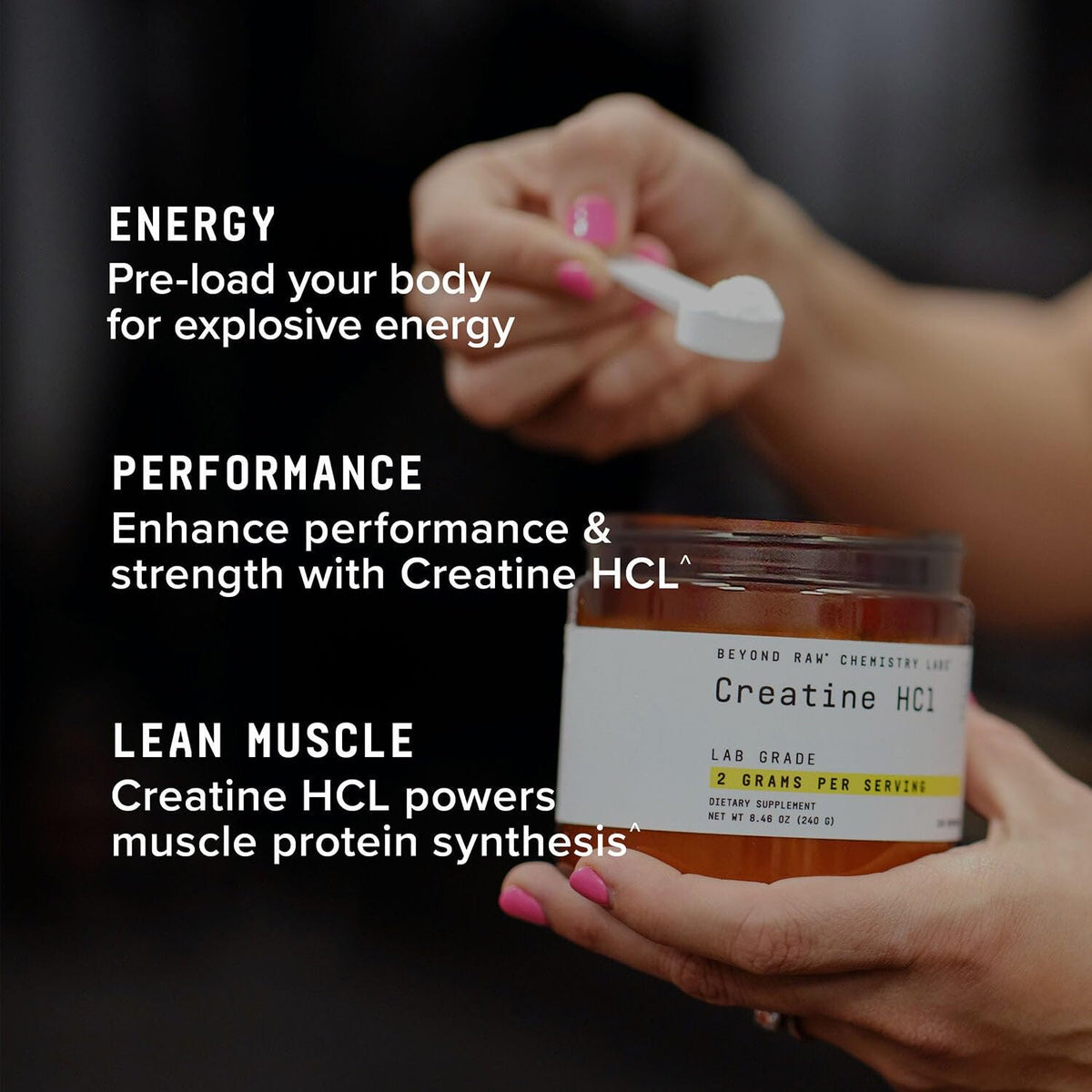 BEYOND RAW Science-Backed Creatine HCl Powder, Lab Grade, for Muscle Strength and Growth, Energy Production, Athletic Performance, Cognitive Support, - PrimeBioHealth - canada supplements