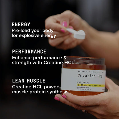 BEYOND RAW Science-Backed Creatine HCl Powder, Lab Grade, for Muscle Strength and Growth, Energy Production, Athletic Performance, Cognitive Support, - PrimeBioHealth - canada supplements