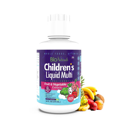 Bio Naturals Children's Liquid Multivitamin & Immune Booster - Natural Supplement for Kids & Toddlers with Vitamins A B C D3 E, Fiber - PrimeBioHealth - canada supplements