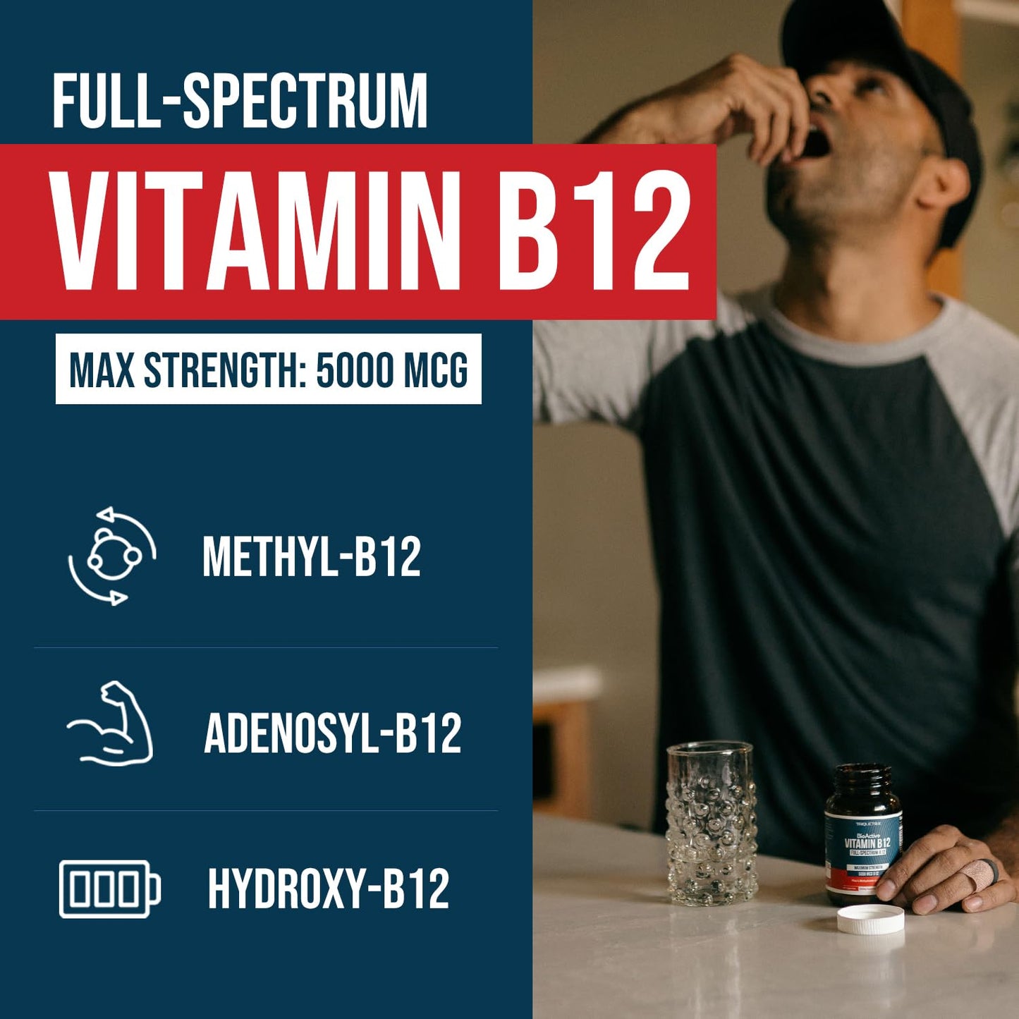 BioActive Vitamin B12 - 5000 mcg, Contains 3 BioActive Forms B12 Plus Methylfolate Cofactor - Methyl B12, Adenosyl B12 & Hydroxy B12 | Supports Energy - PrimeBioHealth - canada supplements