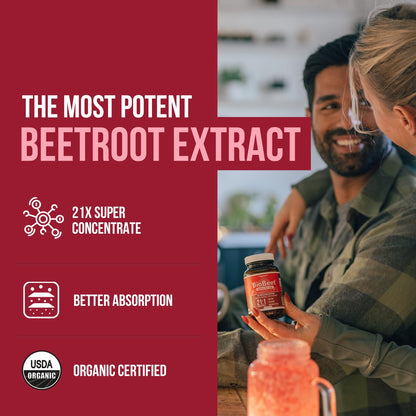 BioBeet® Max Strength Beet Root Capsules - 21:1 Concentrate, Each Serving Derived from 28,350 mg Organic Beetroot - Absorption Enhancement with BioPerine® Black Pepper Extract (60 Capsules) - PrimeBioHealth - canada supplements