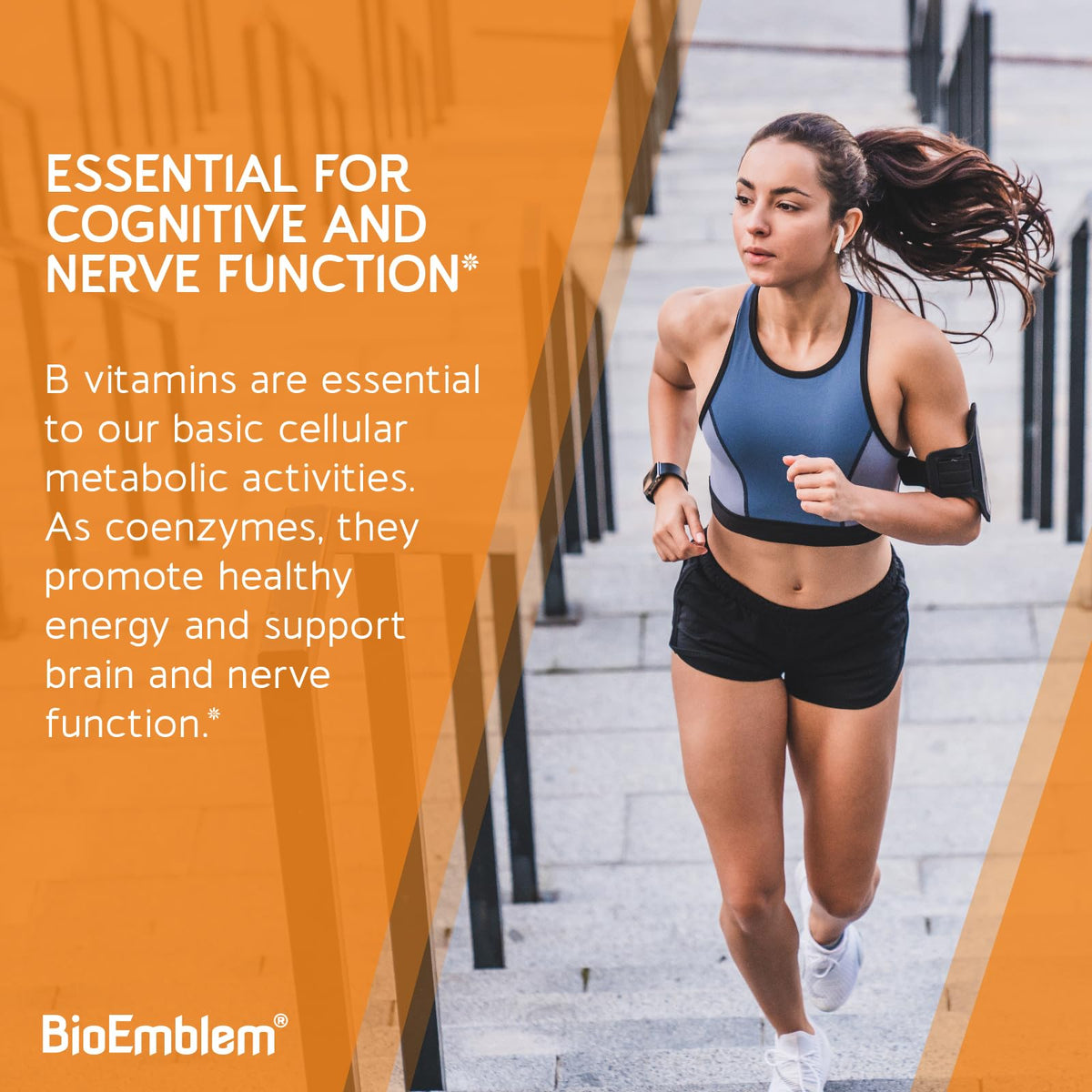 BioEmblem Vitamin B-Complex - All 8 Active Forms with Methyl Folate, Methyl B12, B6, Biotin Plus Choline Inositol, Supports Energy, Metabolism, Brain, Heart Health - PrimeBioHealth - canada supplements