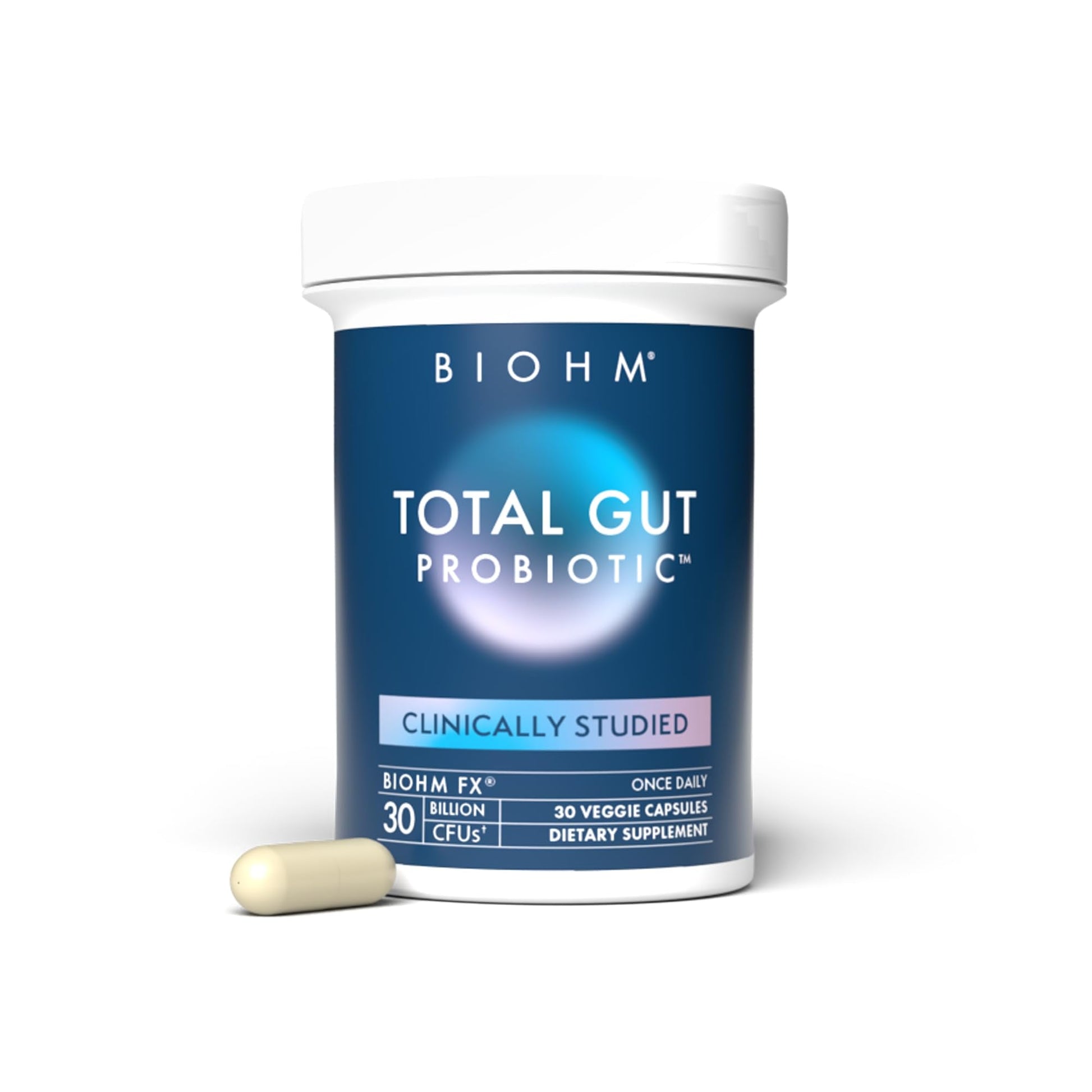 BIOHM Total Probiotic, 30 Billion CFU Daily Probiotics for Women & Men (30 Count) Helps Reduce Occasional Gas & Bloating, - PrimeBioHealth - canada supplements