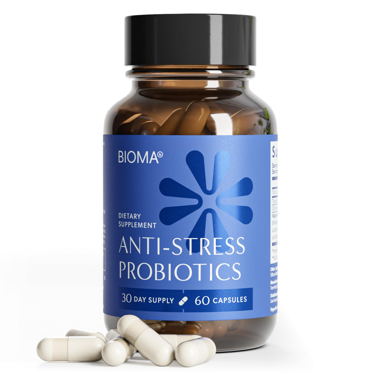 BIOMA Anti-Stress Probiotics – 3-in-1 Gut-Brain Axis Support for Stress Relief & Mood – Prebiotics, Postbiotics & Clinically Studied Strains – Vagus Nerve - PrimeBioHealth - canada supplements