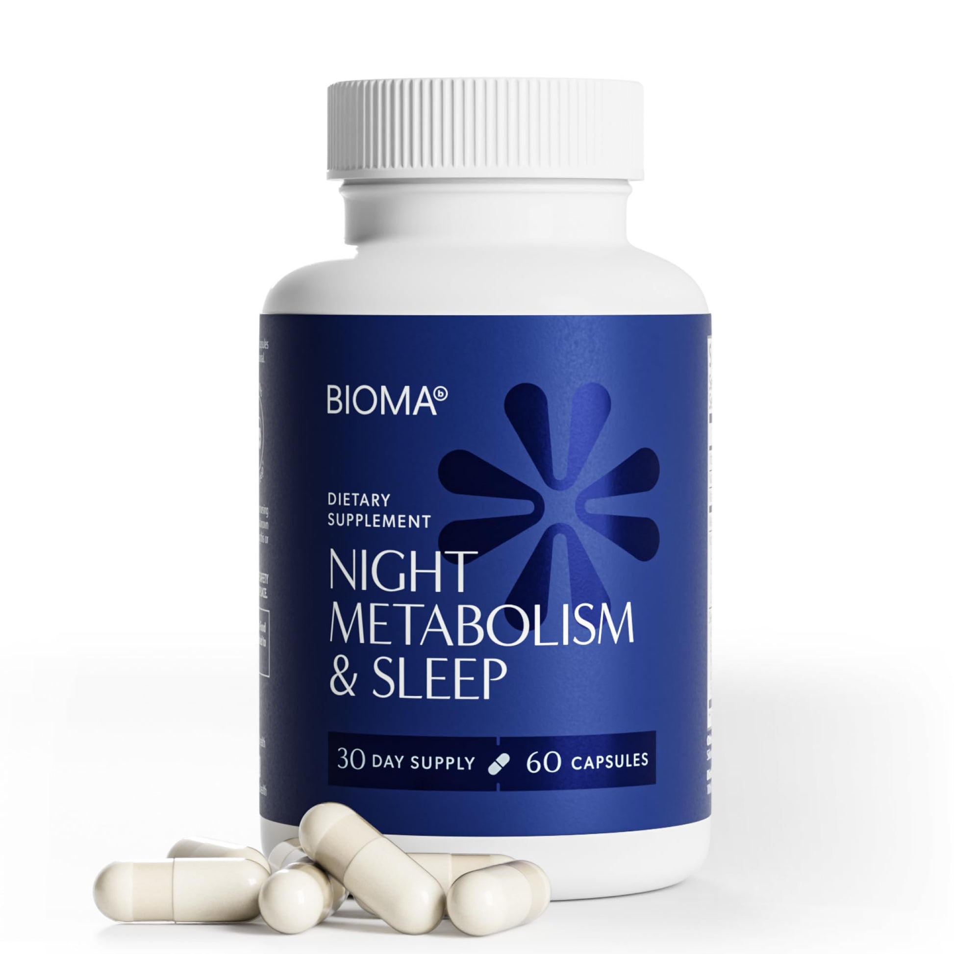BIOMA Night Metabolism & Sleep - Supports Digestion, Energy Metabolism & Restful Sleep with Melatonin, Vitamin D, Magnesium & More - PrimeBioHealth - canada supplements