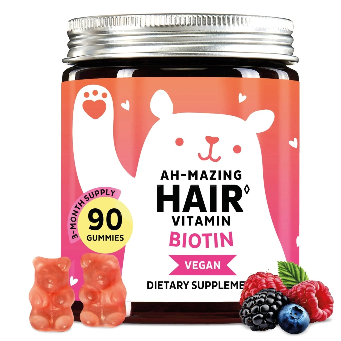 Biotin Gummies for Hair, Skin & Nails. 5,000 mcg High Potency Vegan Vitamins for Faster Hair Growth, Stronger Nails & Healthy Skin. with Vitamins C & E, 90 Gummies - PrimeBioHealth - canada supplements