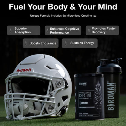 BIRDMAN Micronized Creatine Monohydrate Powder, Muscle Recovery, Caffeine Free, Creatine Pre Workout, Vegan, Post Workout, Gluten Free, Sugar Free - PrimeBioHealth - canada supplements