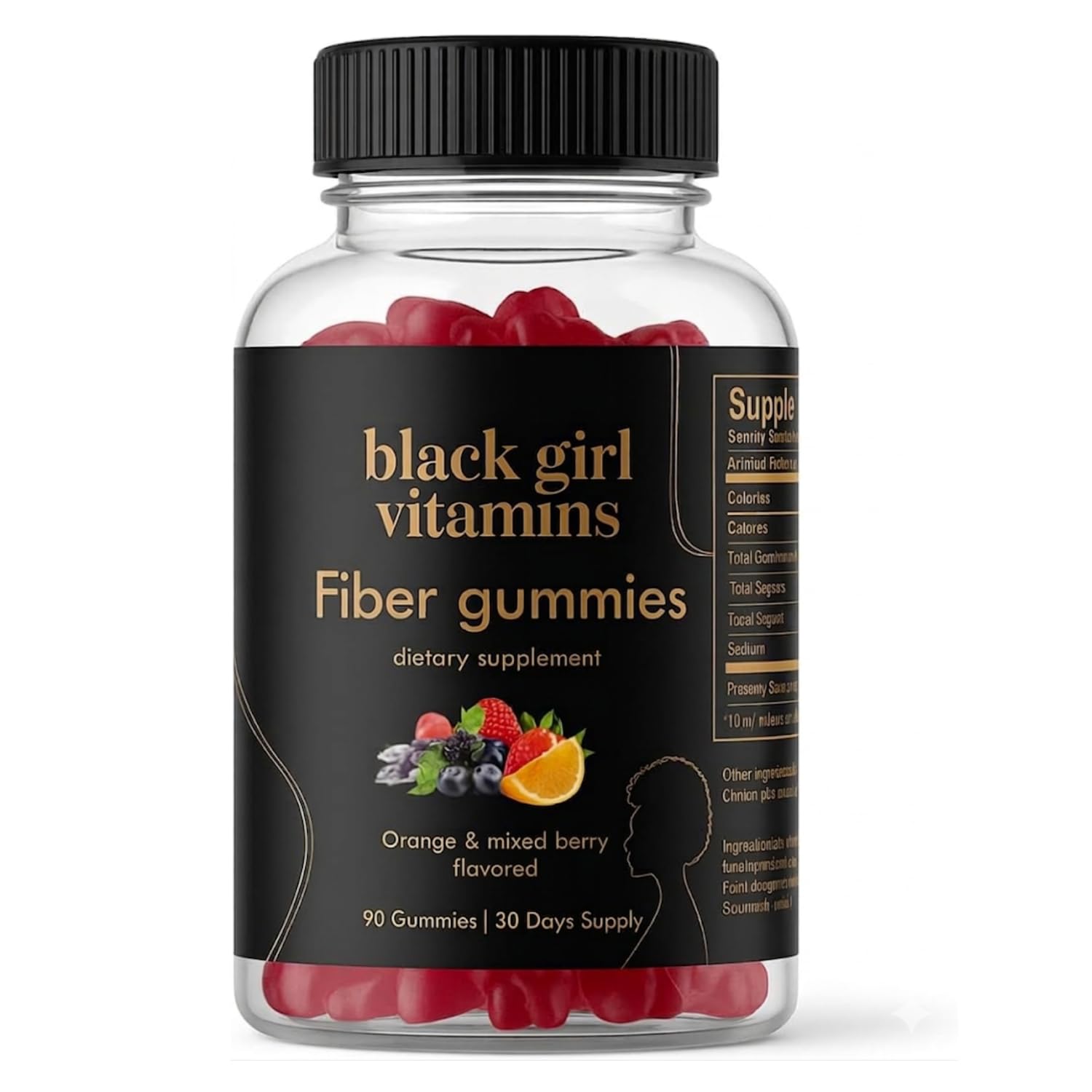 Black Girl Vitamins - Fiber Gummies - Prebiotic for Gut Health & Bloat Relief - Supports Digestion, Regularity & Microbiome Balance - Vegan, Gluten-Free, Halal - PrimeBioHealth - canada supplements