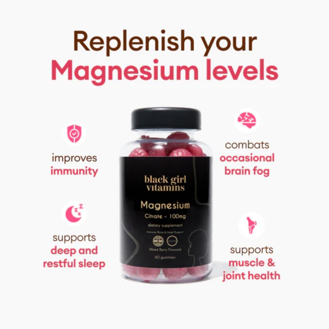 Black Girl Vitamins - Magnesium Gummies, for Sleep, Immunity, and Bone Support. Magnesium Citrate Supplement - PrimeBioHealth - canada supplements