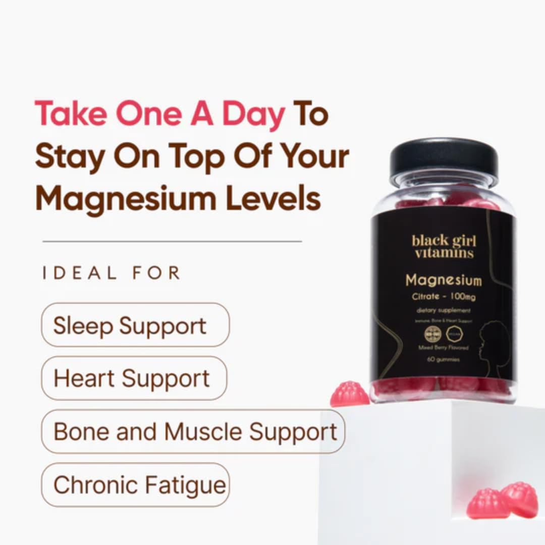 Black Girl Vitamins - Magnesium Gummies, for Sleep, Immunity, and Bone Support. Magnesium Citrate Supplement - PrimeBioHealth - canada supplements