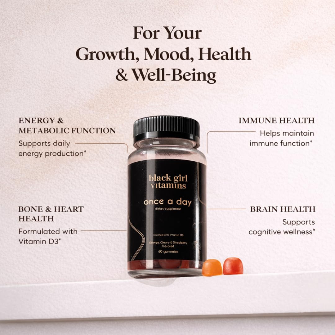 Black Girl Vitamins Once a Day - Womens Multivitamin Gummy - Vitamin A, B, C, E and Zinc. Multivitamin for Women, Immune Support. Vegan - PrimeBioHealth - canada supplements