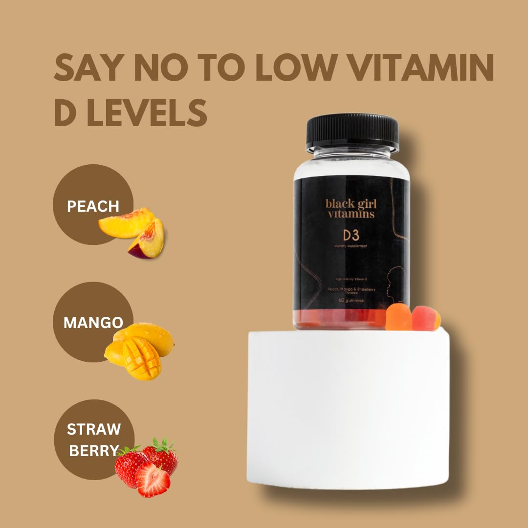 Black Girl Vitamins - Vitamin D3 Gummies, for Immune, Energy, and Bone Support, 2000IU (50mcg) Vitamin D per Serving - PrimeBioHealth - canada supplements