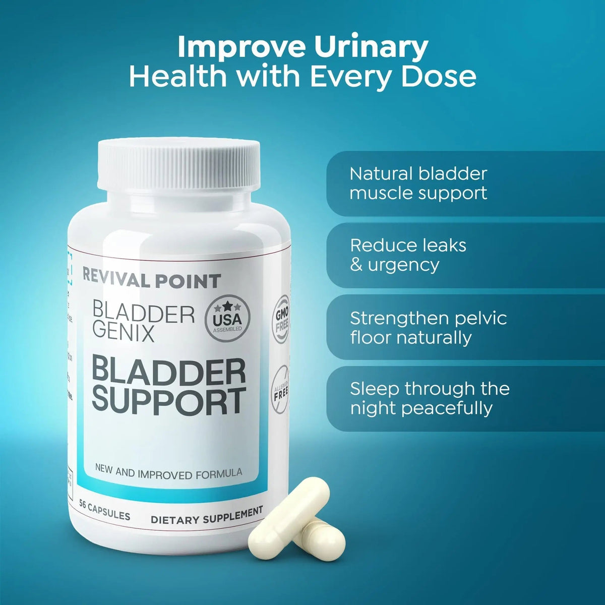 Bladdergenix Bladder Control Supplement for Women and Men – Natural Urinary Urgency & Frequency Support – Crataeva Nurvala & Lindera Aggregata Herbal Blend for Bladder Health – 56 Capsules - PrimeBioHealth - canada supplements