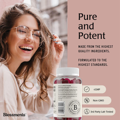 Blessments - Prebiotic Fiber Gummies for Adults & Kids with No Added Sugar- 5g (60 Count) High Fiber Supplement Gummies - Vegan - Keto Friendly - Digestive Health Supplements - PrimeBioHealth - canada supplements