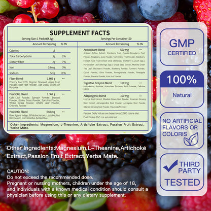Blltzzz Newpie Superfoods Happy Cleaner Probiotic Powder,Watermelon Flavor Prebiotic & Probiotic Powder,Organic Fiber,Sugar Free,Gut Health,Natural Antioxidant - PrimeBioHealth - canada supplements