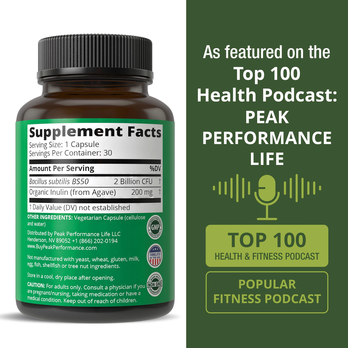 Bloat and Gas Probiotic - Proven Relief with Clinically Studied Bacillus Subtilis BS50 + Prebiotic Fiber - Fast Acting Anti Bloating Pills Supplement - PrimeBioHealth - canada supplements