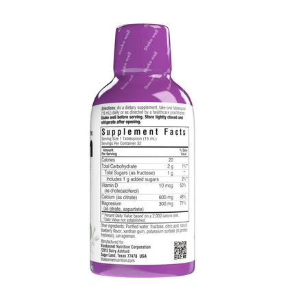 Bluebonnet Nutrition Liquid Calcium Citrate, Magnesium, Vitamin D3, Bone Health, Gluten Free, Soy Free, Milk Free, Kosher, 16 fl oz, 32 Servings, Mixed Berry Flavor - PrimeBioHealth - canada supplements