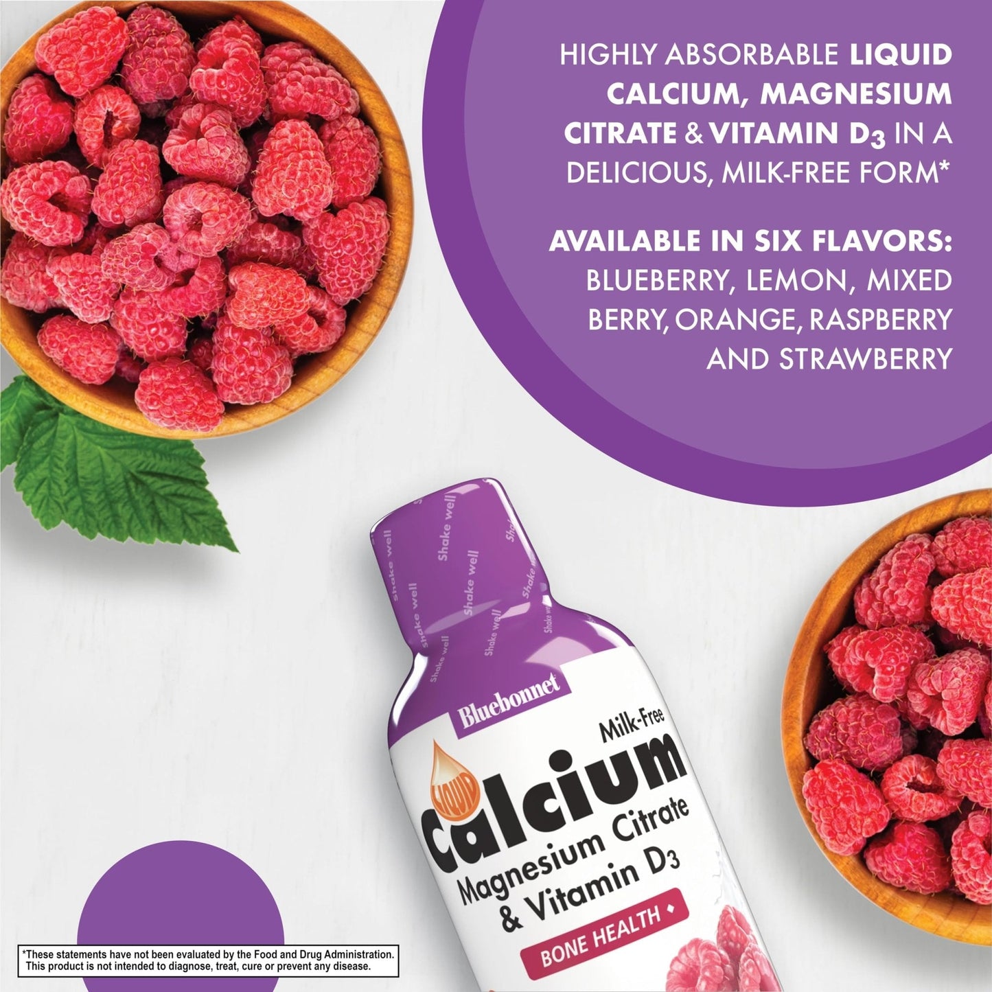 Bluebonnet Nutrition Liquid Calcium Citrate, Magnesium, Vitamin D3, Bone Health, Gluten Free, Soy Free, Milk Free, Kosher, 16 fl oz, 32 Servings, Mixed Berry Flavor - PrimeBioHealth - canada supplements