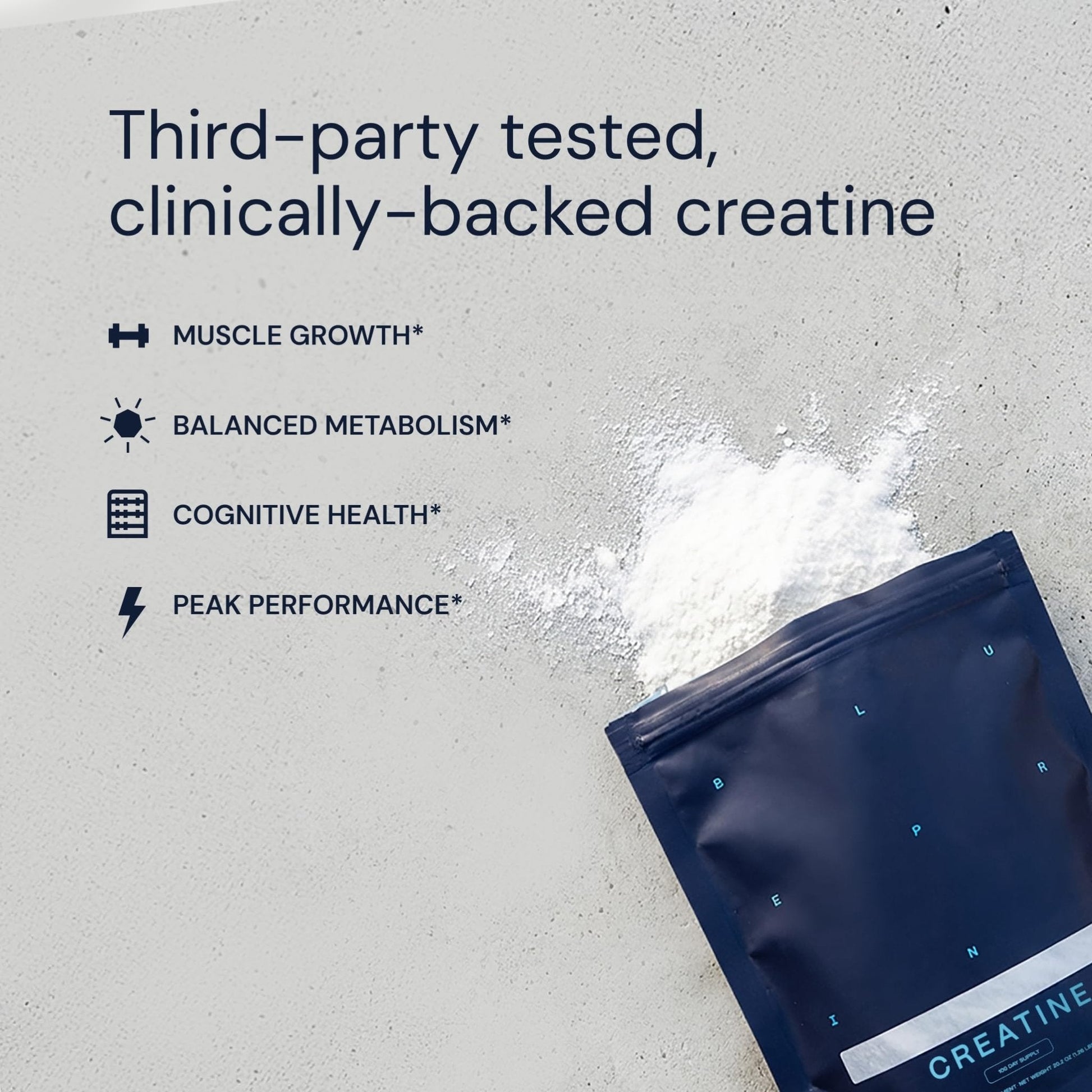 Blueprint Bryan Johnson Creatine Monohydrate Powder – Amino Acid Powder - Supplement Supports Muscle Growth, Recovery, Strength & Focus – Unflavored Creatine for Women & Men – 5g Dose – 100 Servings - PrimeBioHealth - canada supplements