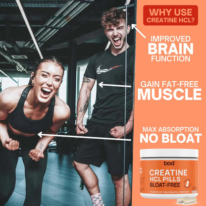 Bod Creatine HCL Capsules – 150 Pills | Creatine Hydrochloride Supplement for Men & Women | Easy-to-Swallow Alternative to Monohydrate Powder, Unflavored & Keto-Friendly - PrimeBioHealth - canada supplements