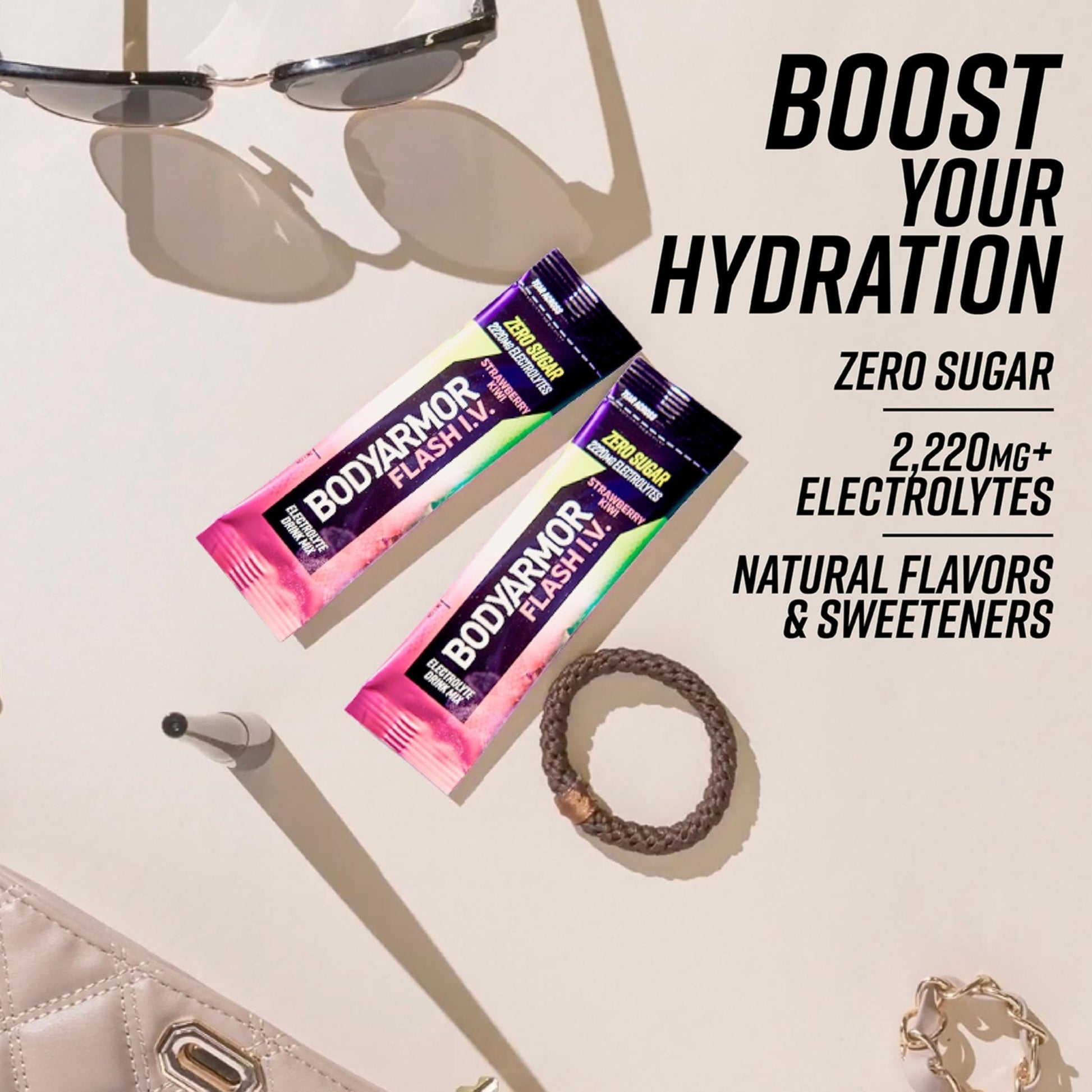 BODYARMOR Flash IV Electrolyte Packets, Strawberry Kiwi - Zero Sugar Drink Mix, Single Serve Packs, Coconut Water Powder (6 Count) - PrimeBioHealth - canada supplements