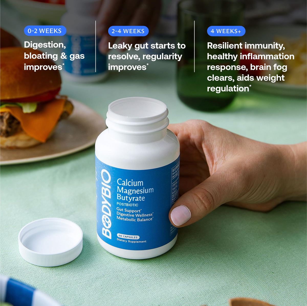 BodyBio Butyrate - Postbiotic for Gut Health, Digestive Support, Bloat, Gas & Constipation Relief, Leaky Gut Repair - Calcium, Magnesium - PrimeBioHealth - canada supplements