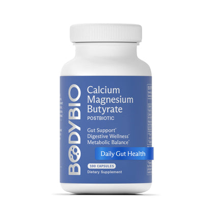 BodyBio Butyrate - Postbiotic for Gut Health, Digestive Support, Bloat, Gas & Constipation Relief, Leaky Gut Repair - Calcium, Magnesium - PrimeBioHealth - canada supplements