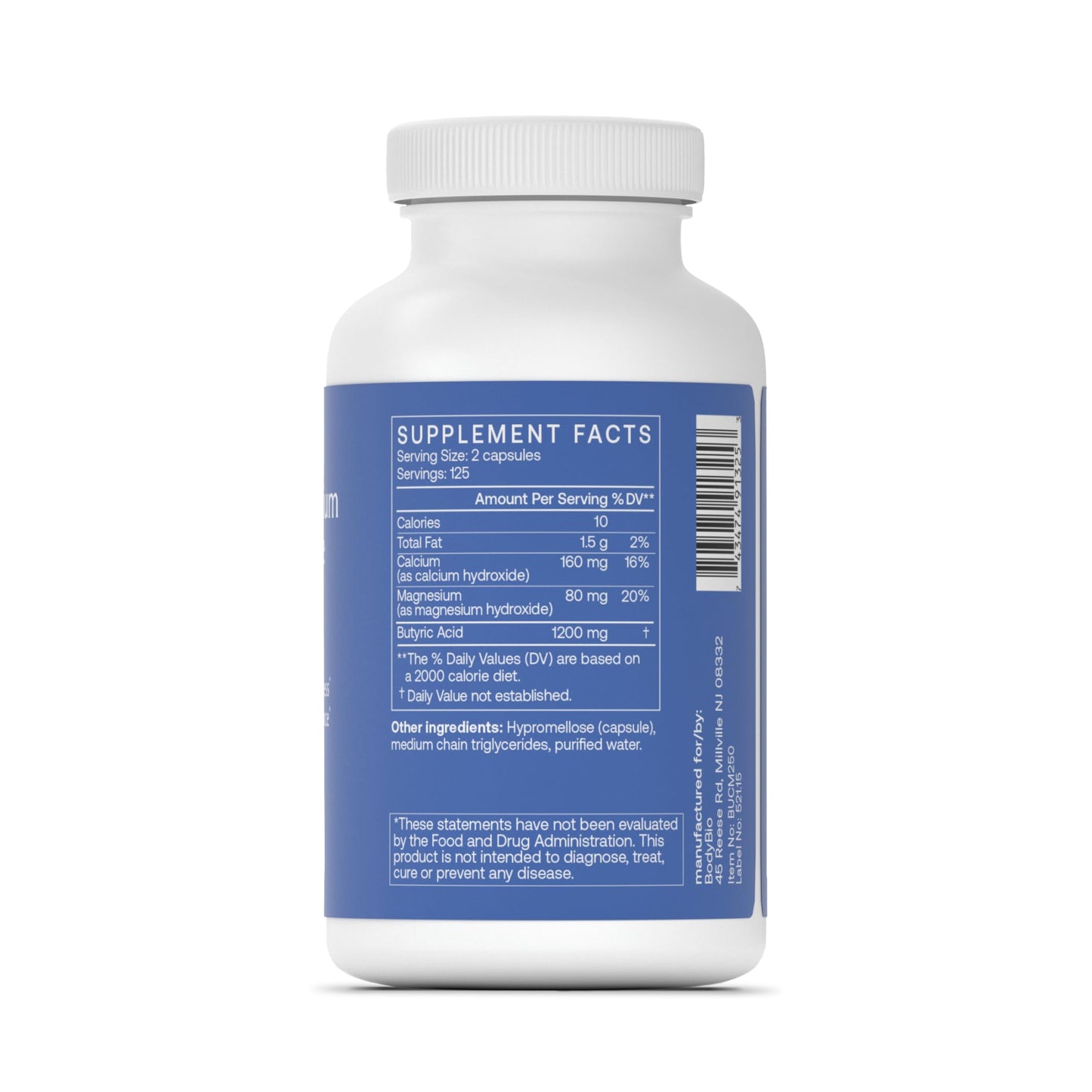 BodyBio Butyrate - Postbiotic for Gut Health, Digestive Support, Bloat, Gas & Constipation Relief, Leaky Gut Repair - Calcium, Magnesium - PrimeBioHealth - canada supplements