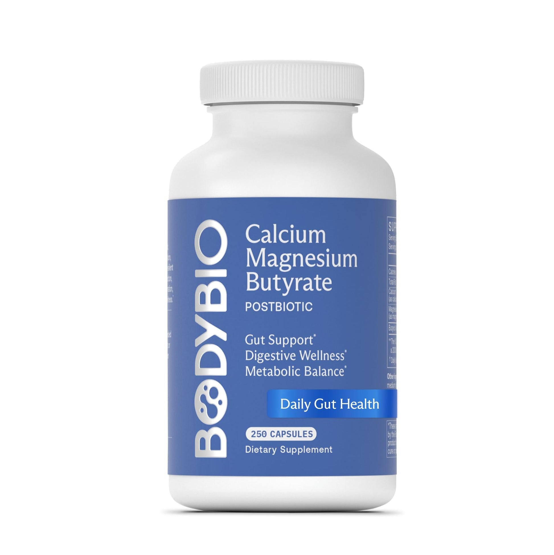 BodyBio Butyrate - Postbiotic for Gut Health, Digestive Support, Bloat, Gas & Constipation Relief, Leaky Gut Repair - Calcium, Magnesium - PrimeBioHealth - canada supplements
