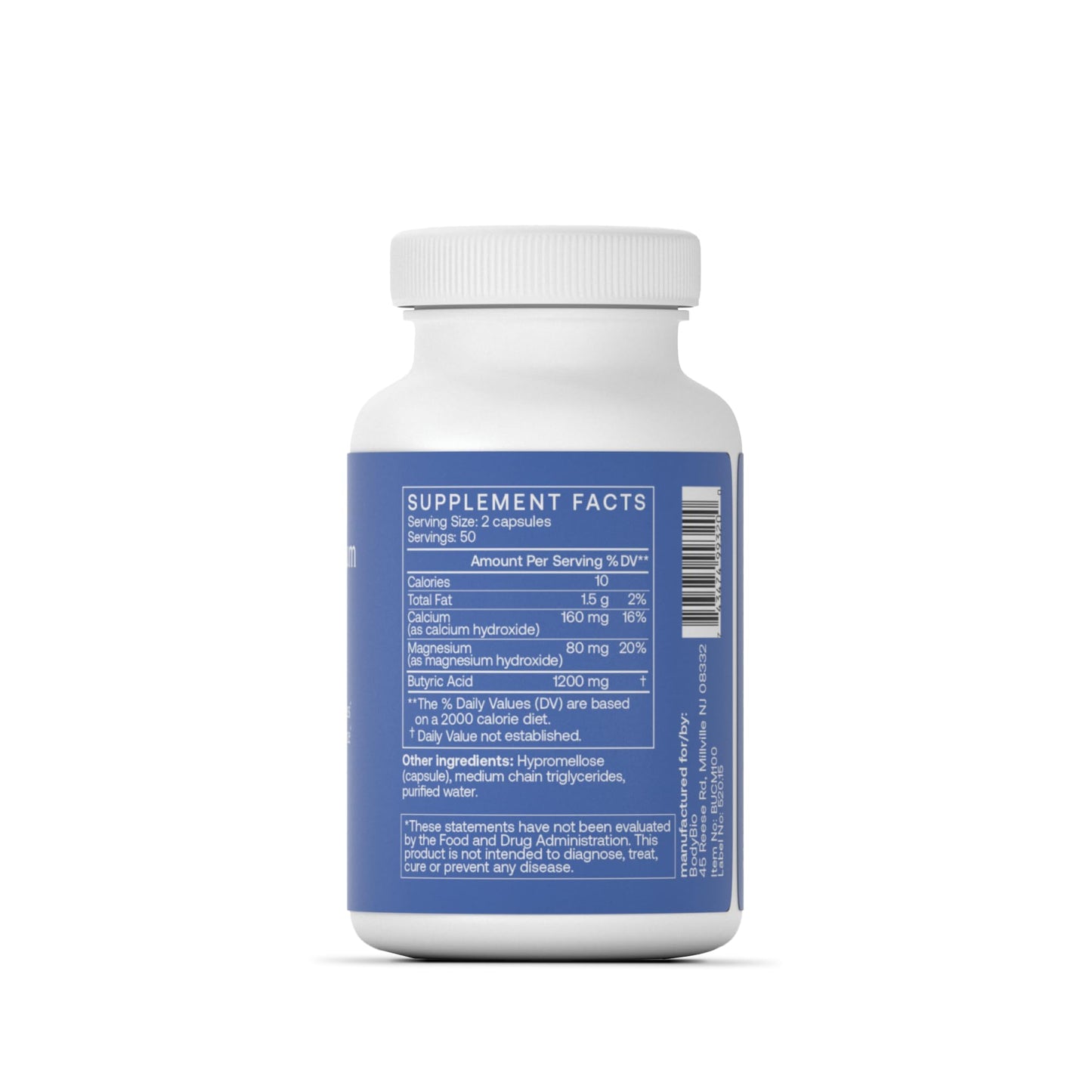 BodyBio Butyrate - Postbiotic for Gut Health, Digestive Support, Bloat, Gas & Constipation Relief, Leaky Gut Repair - Calcium, Magnesium - PrimeBioHealth - canada supplements