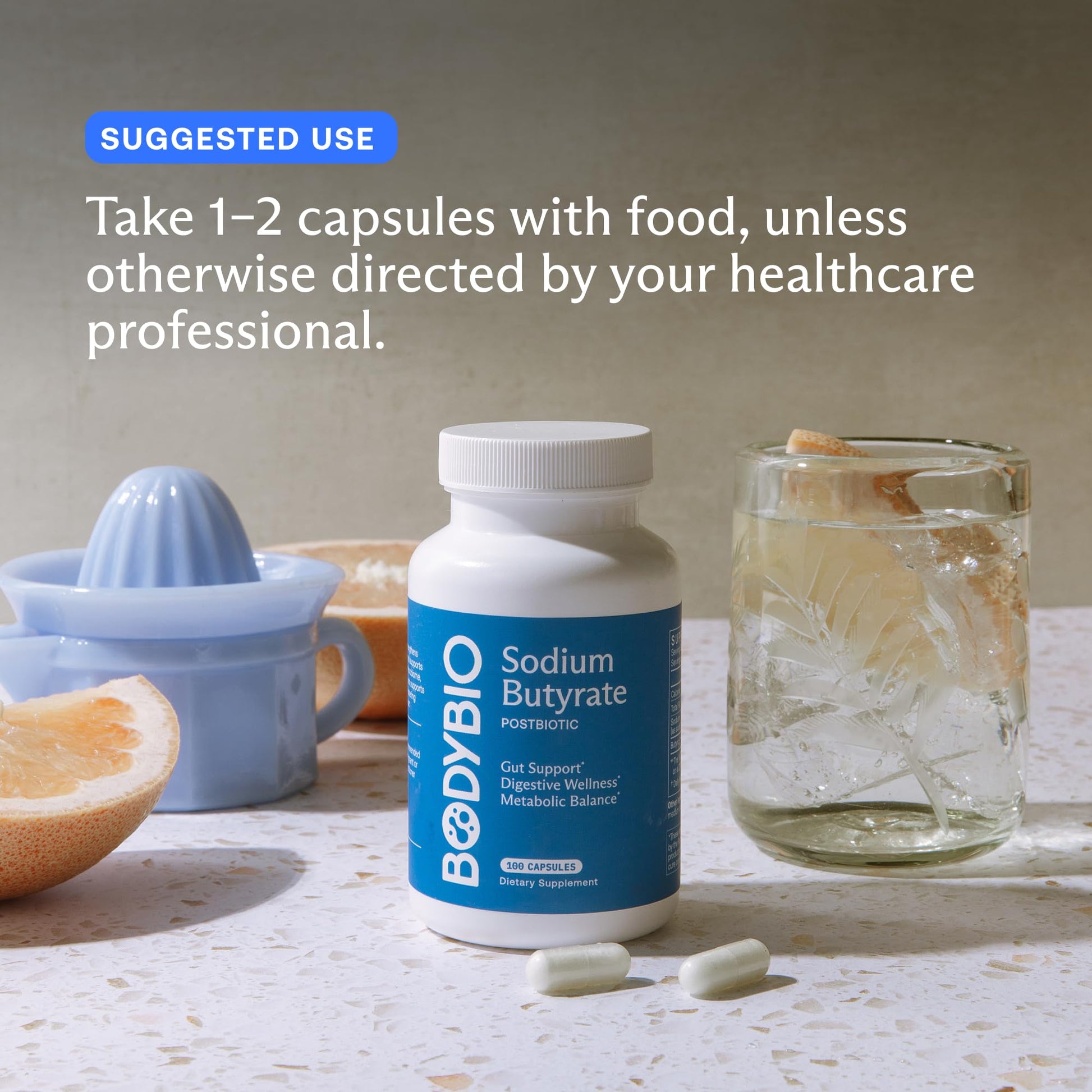 BodyBio Butyrate - Postbiotic for Gut Health, Digestive Support, Bloat, Gas & Constipation Relief, Leaky Gut Repair - Sodium - PrimeBioHealth - canada supplements