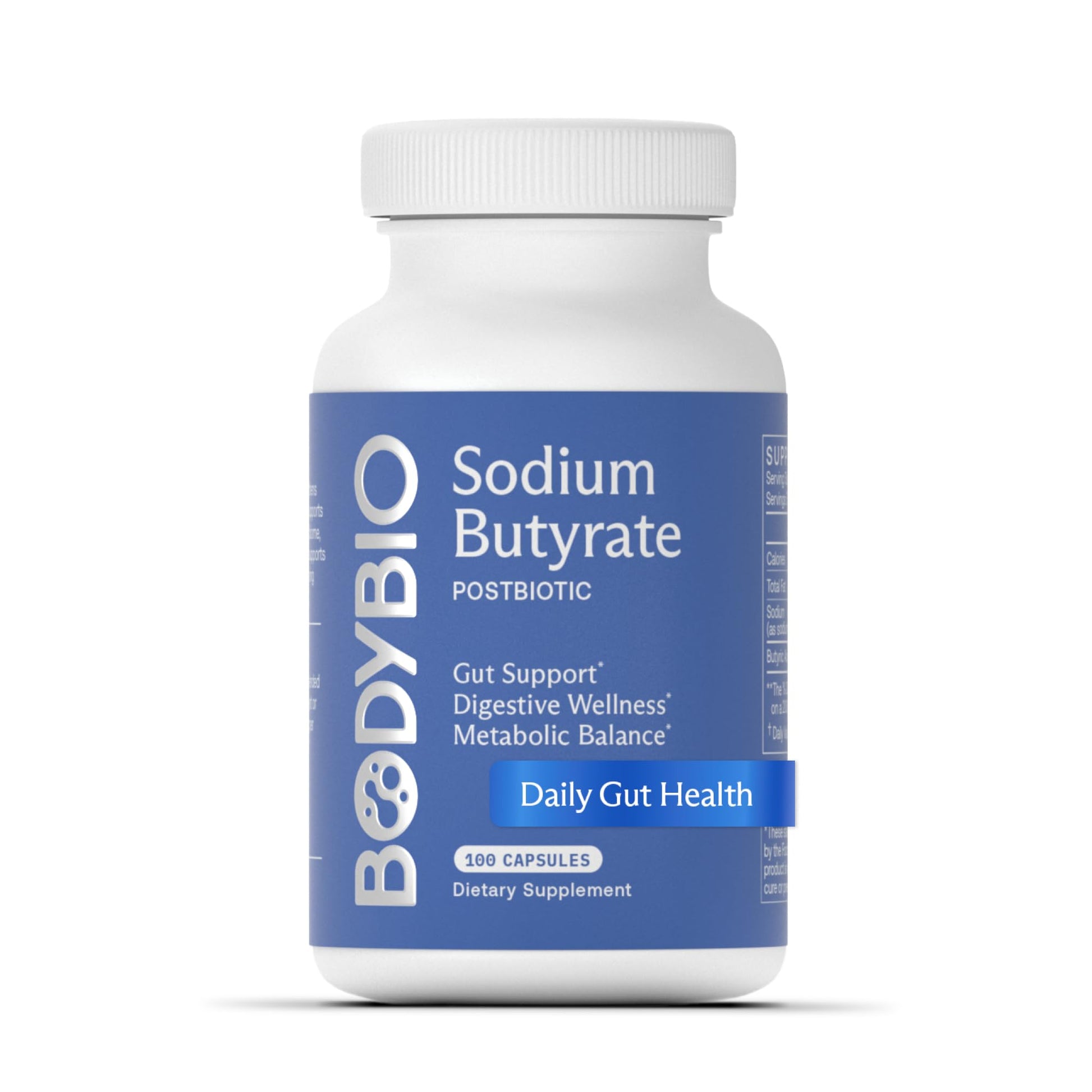 BodyBio Butyrate - Postbiotic for Gut Health, Digestive Support, Bloat, Gas & Constipation Relief, Leaky Gut Repair - Sodium - PrimeBioHealth - canada supplements