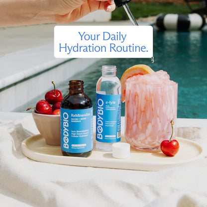 BodyBio e-lyte - Liquid Electrolyte Concentrate for Clean Hydration, Energy & Cramp Relief - No Sugar, No Artificial Flavors, No Fillers, Keto Friendly - PrimeBioHealth - canada supplements
