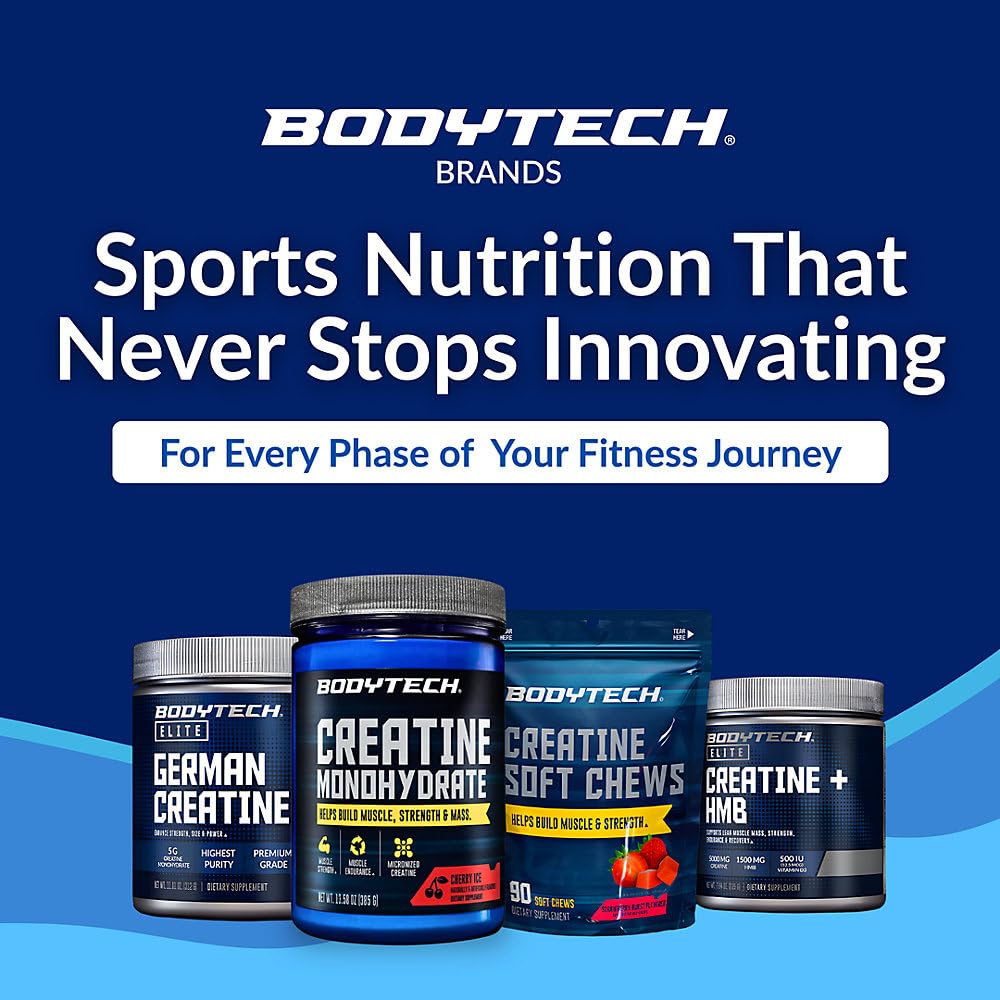 BodyTech 100% Pure Creatine Monohydrate Powder - Micronized for Maximum Absorption - Supports Muscle Strength & Power Output - PrimeBioHealth - canada supplements