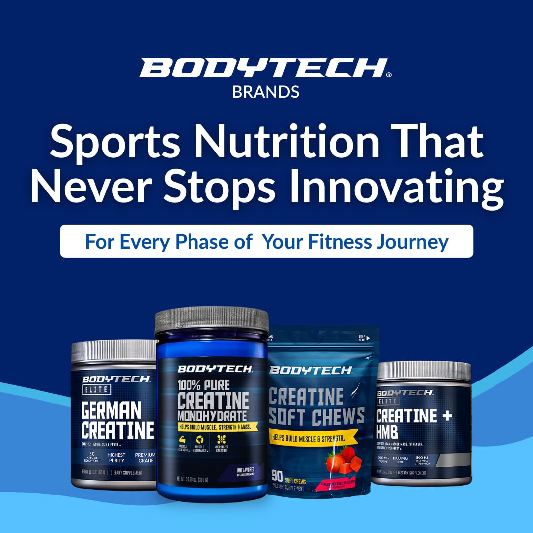 BodyTech Creatine Monohydrate Powder, Unflavored Micronized Creatine Formula for Men and Women, 5g per Serving, Pre Workout & Post Workout Supplement - PrimeBioHealth - canada supplements