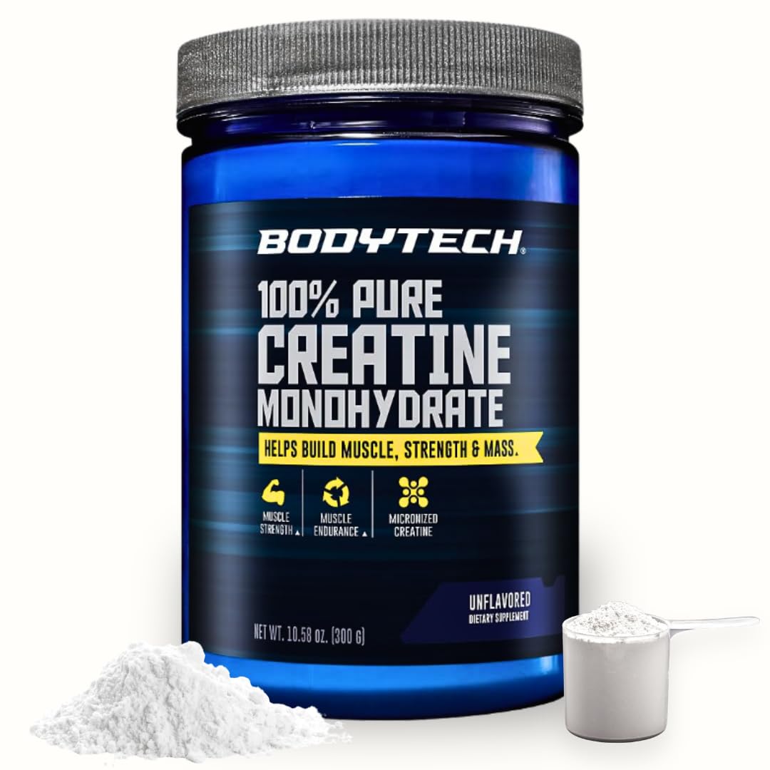 BodyTech Creatine Monohydrate Powder, Unflavored Micronized Creatine Formula for Men and Women, 5g per Serving, Pre Workout & Post Workout Supplement - PrimeBioHealth - canada supplements