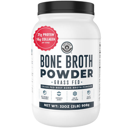 Bone Broth Protein Powder – Pure Grass-Fed Beef Bone Broth, Unflavored with Natural Collagen, Glucosamine & Gelatin – Paleo & Keto-Friendly, Non-GMO, Dairy-Free for Gut Health & Joint Support 32oz - PrimeBioHealth - canada supplements