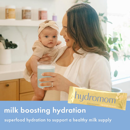 Boobie Hydromom Superfood Electrolyte Drink Mix, Blue Raspberry Lemonade | Refreshing Energy & Hydration Boost for Mamas | On-The-Go & Travel Essentials for Pregnancy, - PrimeBioHealth - canada supplements