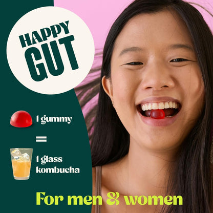 BoochBod - Probiotic Kombucha Gummy - Prebiotics, Probiotics, Postbiotics, Fiber Supplement, Slippery Elm, Dandelion Root - PrimeBioHealth - canada supplements