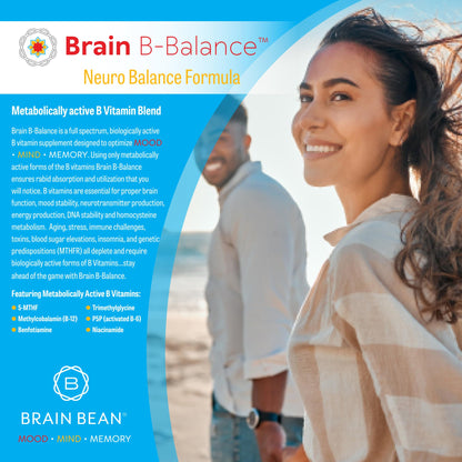 Brain B Balance: Methylated Multivitamin - Methylated B Complex Neurobalance Formula - Methylfolate Supports Mood - PrimeBioHealth - canada supplements
